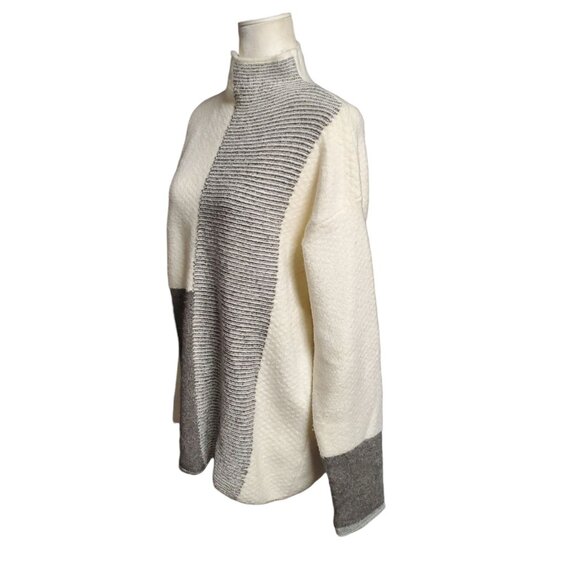 Cyrus Pullover Sweater Womens Size Large Color Block Long Sleeve Mock Neck - Picture 6 of 11